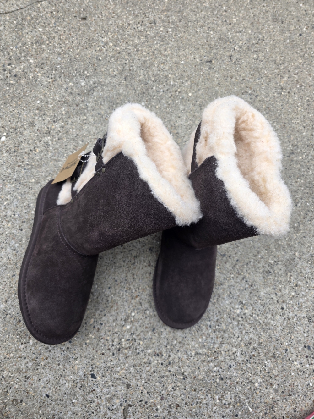 Bearpaw Cozy Faux-Shearling Winter Boot - Dark Brown Ladies 9